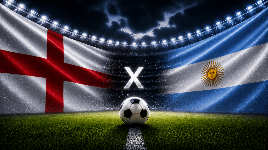 Inglaterra x Argentina: onde assistir ao vivo, horário e escalações