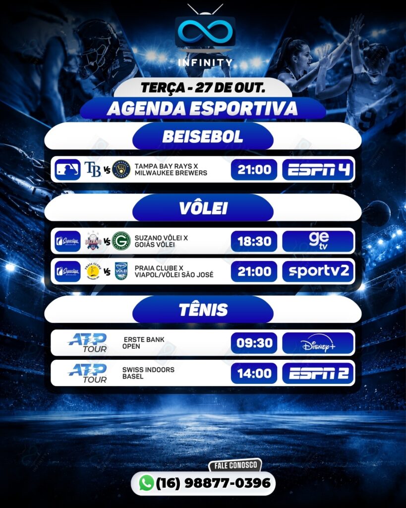 Infinity TV – Agenda Esportiva – 27/10/2026