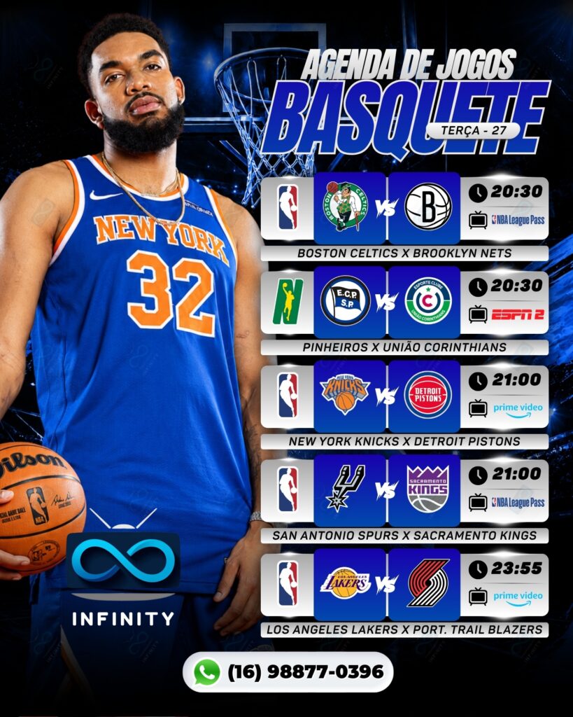Infinity TV – Basquete Jogos do Dia – 27/10/2026