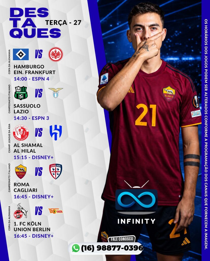 Infinity TV – Futebol Jogos do Dia – 27/10/2026 1